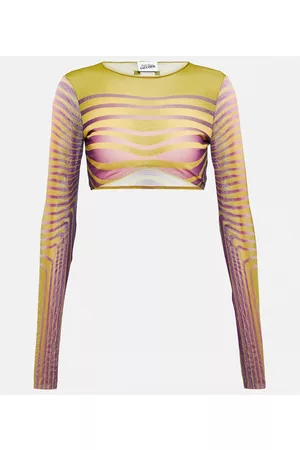 Jean Paul Gaultier Women Crop Tops - Printed mesh crop top