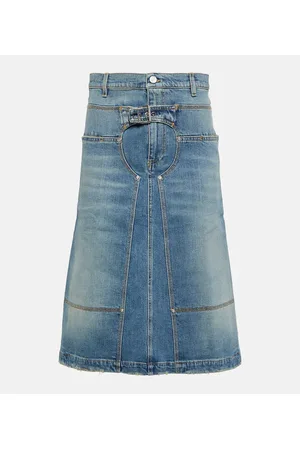 Maxi Long Skirts Women Vintage Spring Summer High Waist Jean Skirt Ladies  A-Line Ruffle Pleated Denim Skirt Plus Size With Belt - AliExpress