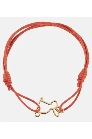 Ukulele 9 Kt Gold Cord Bracelet in Orange - Aliita