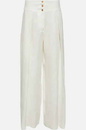 Buy Marshmallow White Solid Slim Pants Online - Shop for W