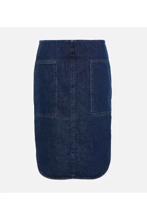 per Una Button Front Midi Length Denim Pencil Skirt Size 10 Indigo for sale  online | eBay