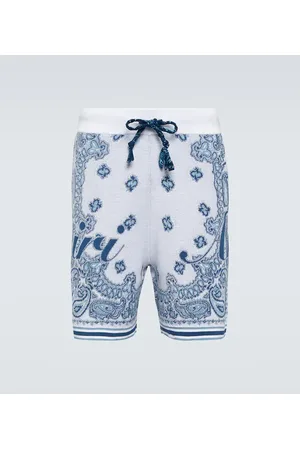 Bandana-jacquard cotton-blend shorts