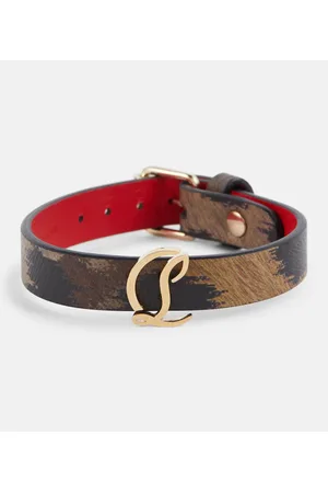 Christian Louboutin Men's Full-Grain Leather Wrap Bracelet