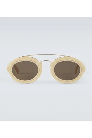 Oval Black Gold Fendi Sunglasses