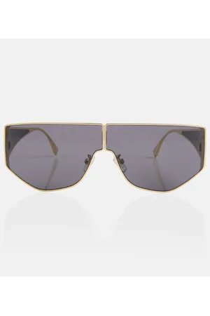 Oval Black Gold Fendi Sunglasses