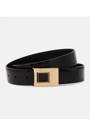 Saint Laurent | Women 30mm Folk Brushed Leather Belt Black 90