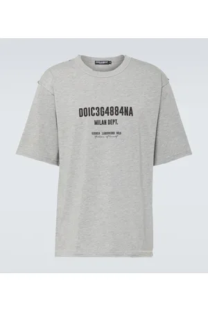 Dolce & Gabbana Light Orange Logo Print Cotton Short Sleeve T