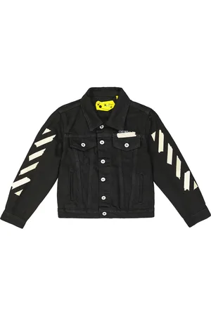 Off-White c/o Virgil Abloh Black Denim Jacket XS With Beige Arrows On Back  | eBay