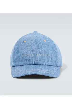 Burberry Leather-trimmed Logo-jacquard Denim Baseball Cap In New