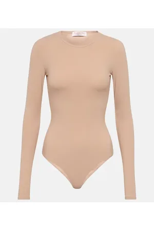 Cutout mockneck bodysuit in black - Valentino