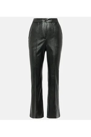 High Waist Faux Leather Flare | High waisted leather trousers, Leather  pants women, Classy leather pants
