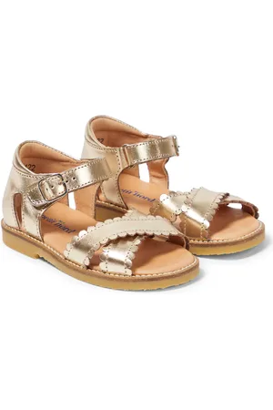 Glitter Gold Sandal-Strap Heels - kids atelier