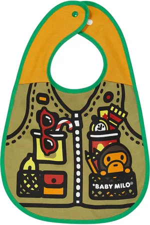 WOODLAND CAMO BABY MILO FISHING VEST PRINT REVERSIBLE BIB KIDS –