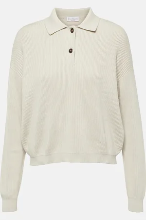 LOFT Cozy Ribbed Puff Sleeve Polo Top