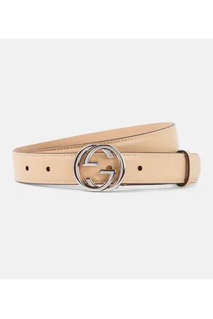 GG Supreme Beige Belt With Silver G Buckle