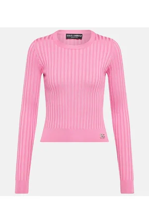 Soft Pink Cotton Cashmere Blend Rib Knit Tank - WOMEN Knitwear