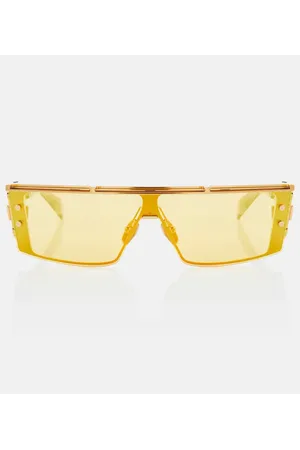 Wonder Boy III rectangular sunglasses in yellow - Balmain | Mytheresa