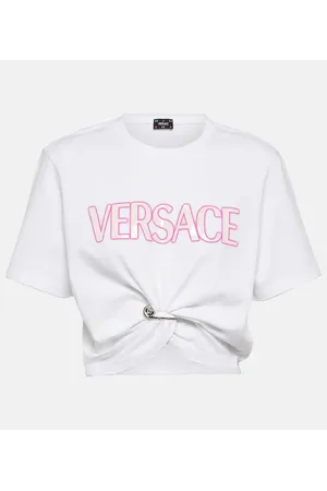 Medusa checked tweed crop top in multicoloured - Versace, Mytheresa