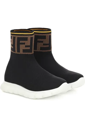 Fendi - Black High-Tech Logo Jacquard Sneakers | Mitchell Stores
