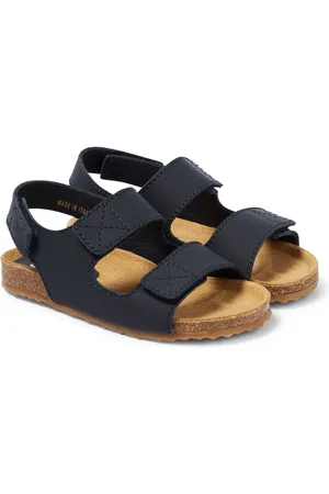 Coamo boys navy blue leather sandals with anatomical inner soles-tmf.edu.vn