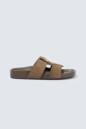 Mens red bottom discount slides