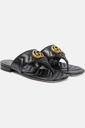 Gucci gold best sale thong sandals