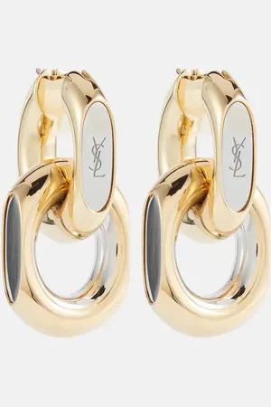 Saint Laurent slit-detail sphere earrings - Gold