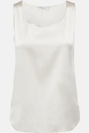 Leisure Pan stretch-silk tank top in black - Max Mara