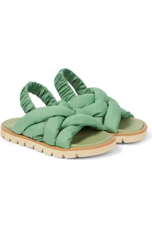 Lime Girls' Crossover Backstrap Sandals - CHARLES & KEITH US