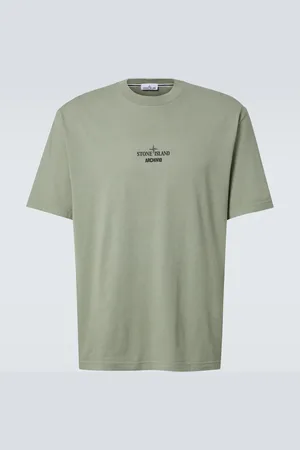 Stone Island Logo printed cotton jersey T-shirt