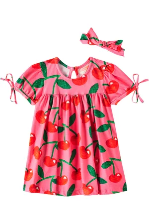 FÁBULA FÃ¡bula Baby printed cotton dress and headband set