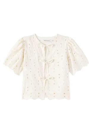 The New Society Creta embroidered cotton-blend blouse