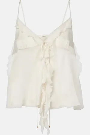 Chloé ChloÃ© Ruffled silk charmeuse top