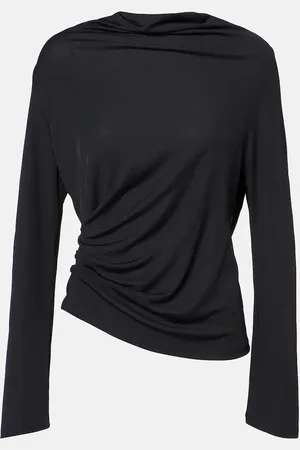 Jacquemus CroisiÃ¨re draped open-back crÃªpe jersey top