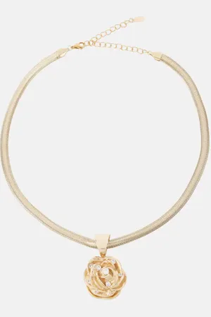 MAGDA BUTRYM Floral crystal-embellished pendant necklace
