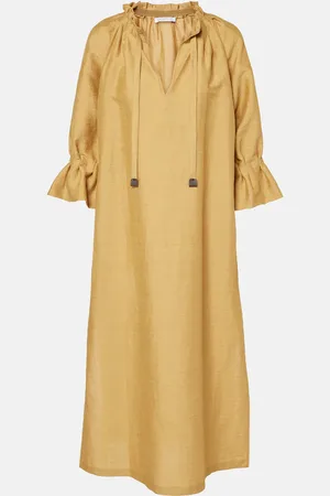 Max Mara Jene linen and silk-blend shirt dress