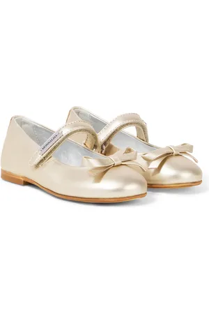 MONNALISA Metallic leather ballet flats