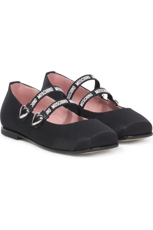Moschino Leather-trimmed ballet flats