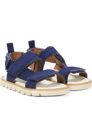 PèPè PÃ¨PÃ¨ Grosgrain-trimmed suede sandals