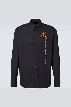 Simone Rocha Floral embellished cotton poplin shirt