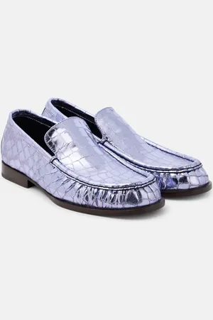 DRIES VAN NOTEN Croc-effect leather loafers