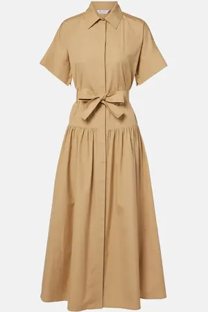 Max Mara Agoraio pleated cotton shirt dress