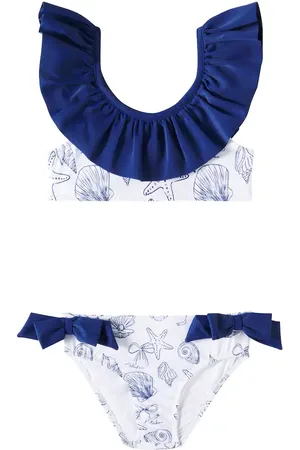 PATACHOU Bow-detail printed ruffled bikini