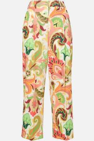 Etro Printed cotton wide-leg pants