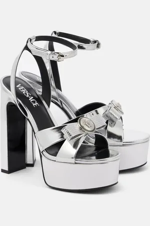 VERSACE Gianni Ribbon 140 metallic leather sandals