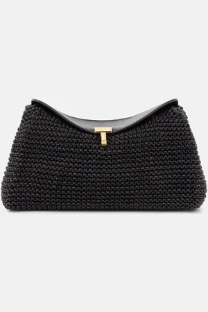 Totême T-Lock woven leather clutch