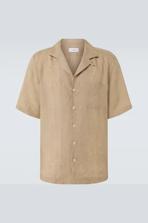 LARDINI Linen bowling shirt