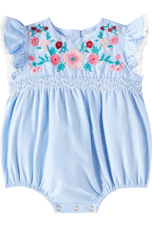 Louise Misha Baby Nusha embroidered cotton onesie