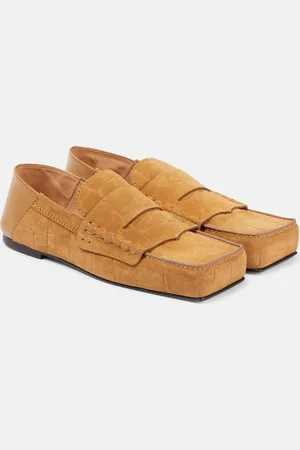 Jacquemus CarrÃ© croc-effect suede penny loafers
