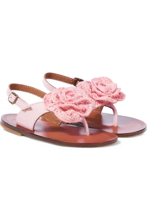 PèPè PÃ¨PÃ¨ Floral-appliquÃ© leather sandals